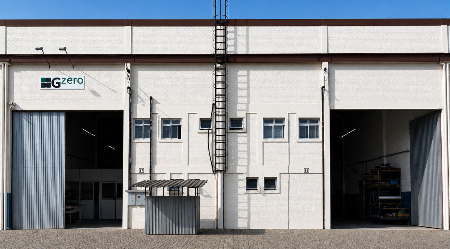Fachada industrial da Gzero em Curitiba/PR